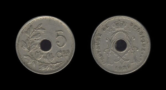 Belgium Belgija 5 Centimes 1926 – Albert I (French text)