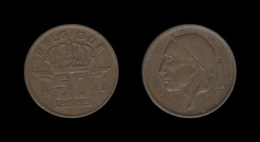 Belgium Belgija 50 Centimes 1954 (French text)