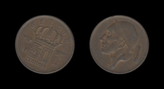 Belgium Belgija 50 Centimes 1954 (Dutch text)