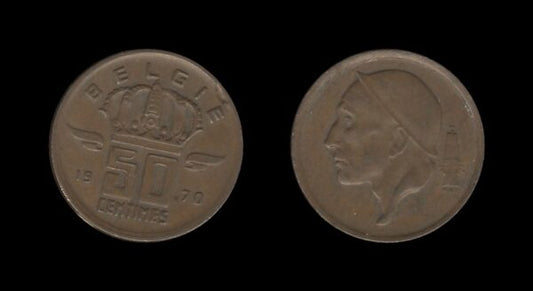 Belgium Belgija 50 Centimes 1970 (Dutch text)