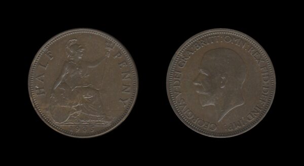 United Kingdom Velika Britanija 1/2 Penny 1935 – George V