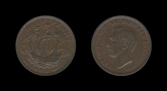 United Kingdom Velika Britanija 1/2 Penny 1948 – George VI