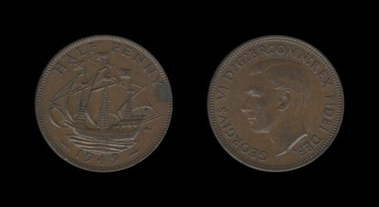 United Kingdom Velika Britanija 1/2 Penny 1949 – George VI