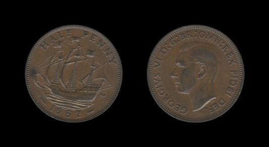 United Kingdom Velika Britanija 1/2 Penny 1952 – George VI