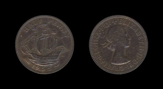 United Kingdom Velika Britanija 1/2 Penny 1955 – Elizabeth II