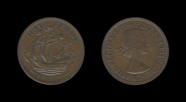 United Kingdom Velika Britanija 1/2 Penny 1957 – Elizabeth II