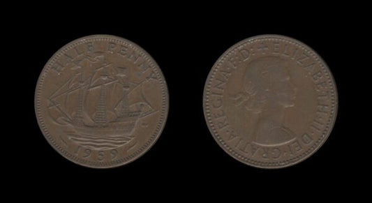 United Kingdom Velika Britanija 1/2 Penny 1959 – Elizabeth II