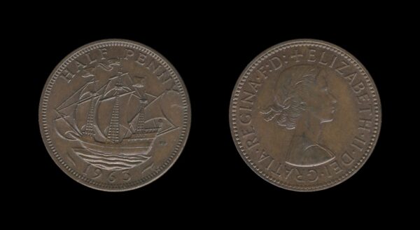 United Kingdom Velika Britanija 1/2 Penny 1963 – Elizabeth II