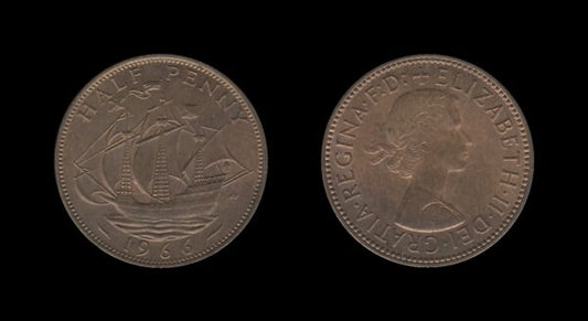 United Kingdom Velika Britanija 1/2 Penny 1966 – Elizabeth II