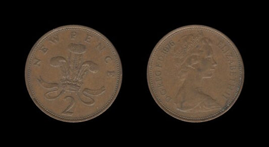 United Kingdom Velika Britanija 2 New Pence 1976 – Elizabeth II