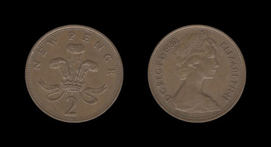 United Kingdom Velika Britanija 2 New Pence 1980 – Elizabeth II