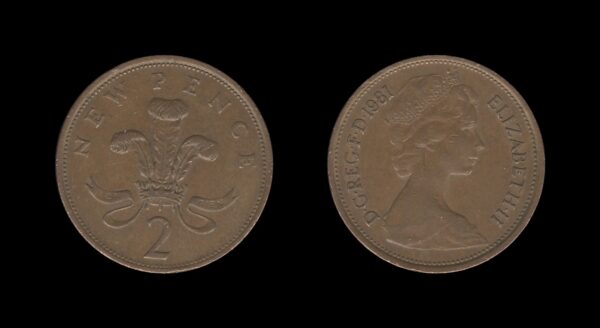 United Kingdom Velika Britanija 2 New Pence 1981 – Elizabeth II