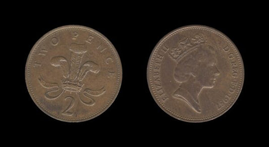 United Kingdom Velika Britanija 2 Pence 1987 – Elizabeth II