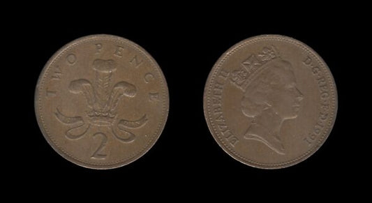 United Kingdom Velika Britanija 2 Pence 1991 – Elizabeth II