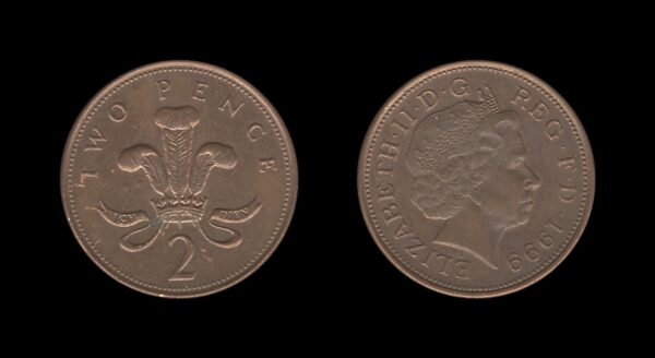 United Kingdom Velika Britanija 2 Pence 1999 – Elizabeth II