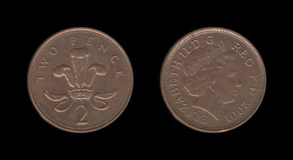 United Kingdom Velika Britanija 2 Pence 2001 – Elizabeth II