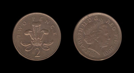 United Kingdom Velika Britanija 2 Pence 2001 – Elizabeth II