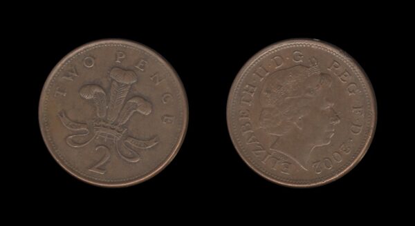 United Kingdom Velika Britanija 2 Pence 2002 – Elizabeth II