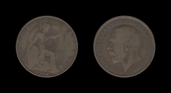 United Kingdom Velika Britanija 1 Penny 1918 – George V