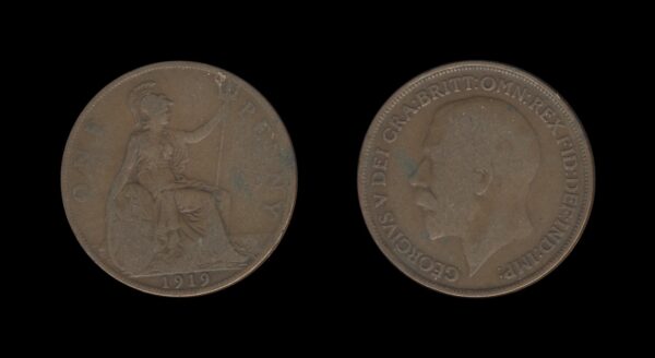 United Kingdom Velika Britanija 1 Penny 1919 – George V