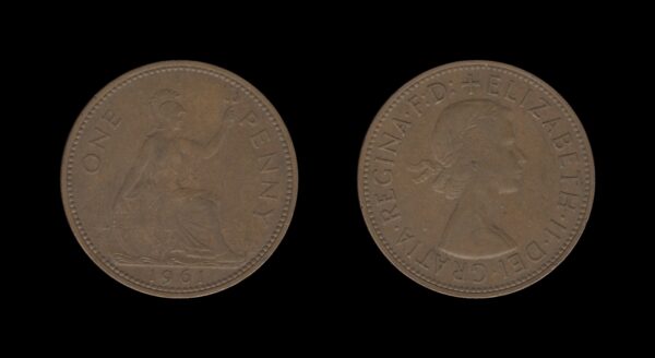 United Kingdom Velika Britanija 1 Penny 1961 – Elizabeth II