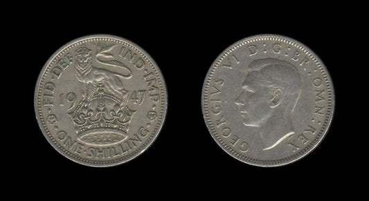 United Kingdom Velika Britanija 1 Shilling 1947 – George VI (English crest)