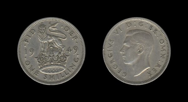 United Kingdom Velika Britanija 1 Shilling 1949 – George VI (English crest)