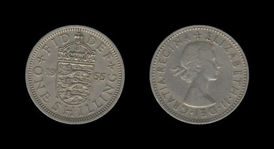 United Kingdom Velika Britanija 1 Shilling 1955 – Elizabeth II (English crest)