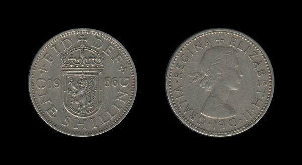 United Kingdom Velika Britanija 1 Shilling 1956 – Elizabeth II (Scottish crest)