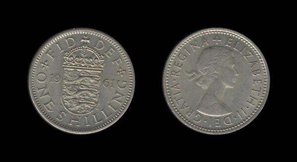 United Kingdom Velika Britanija 1 Shilling 1961 – Elizabeth II (English crest)