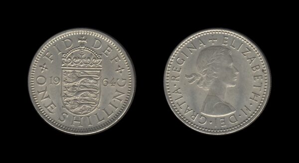 United Kingdom Velika Britanija 1 Shilling 1964 – Elizabeth II (English crest)