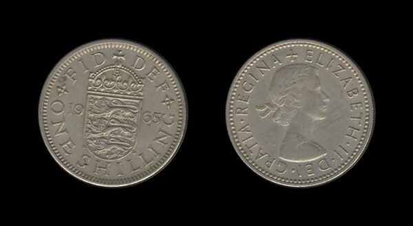 United Kingdom Velika Britanija 1 Shilling 1965 – Elizabeth II (English crest)