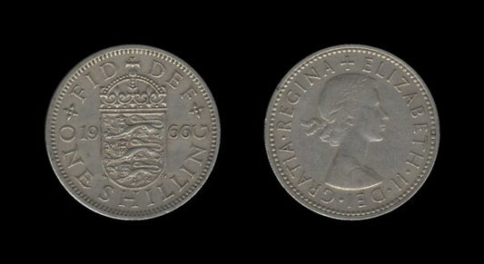 United Kingdom Velika Britanija 1 Shilling 1966 – Elizabeth II (English crest)