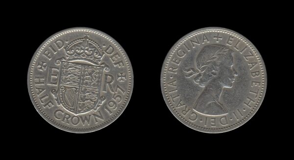 United Kingdom Velika Britanija 1/2 Crown 1957 – Elizabeth II