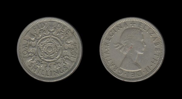 United Kingdom Velika Britanija 2 Shillings 1954 – Elizabeth II