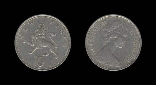 United Kingdom Velika Britanija 10 New Pence 1973 – Elizabeth II