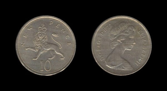 United Kingdom Velika Britanija 10 New Pence 1977 – Elizabeth II