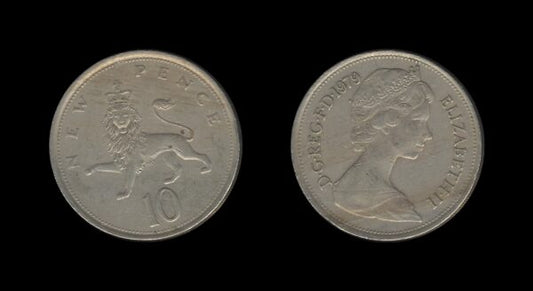 United Kingdom Velika Britanija 10 New Pence 1979 – Elizabeth II