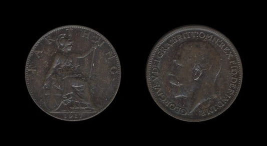 United Kingdom Velika Britanija 1 Farthing 1917 – George V