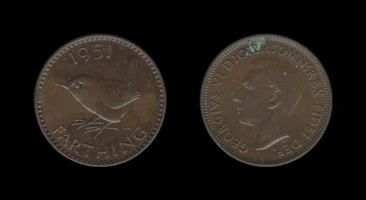 United Kingdom Velika Britanija 1 Farthing 1951 – George VI