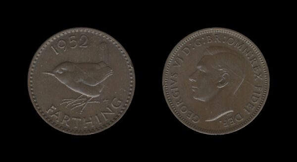 United Kingdom Velika Britanija 1 Farthing 1952 – George VI