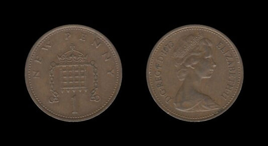 United Kingdom Velika Britanija 1 New Penny 1973 – Elizabeth II