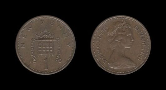 United Kingdom Velika Britanija 1 New Penny 1974 – Elizabeth II