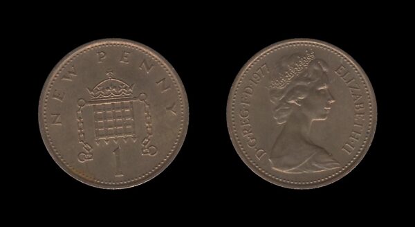 United Kingdom Velika Britanija 1 New Penny 1977 – Elizabeth II