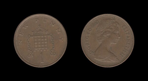 United Kingdom Velika Britanija 1 New Penny 1980 – Elizabeth II