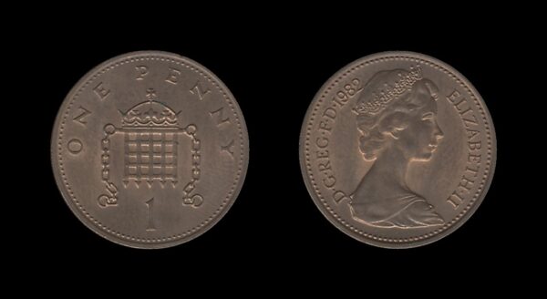 United Kingdom Velika Britanija 1 Penny 1982 – Elizabeth II