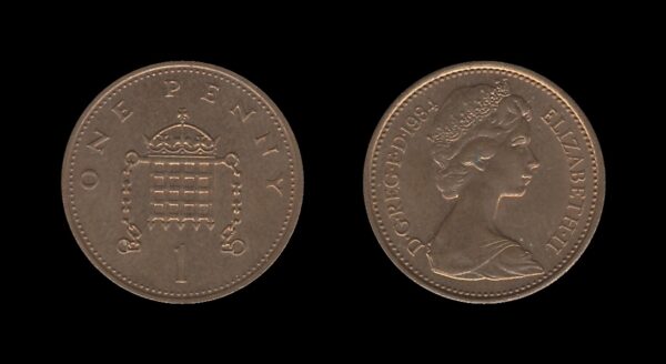 United Kingdom Velika Britanija 1 Penny 1984 – Elizabeth II