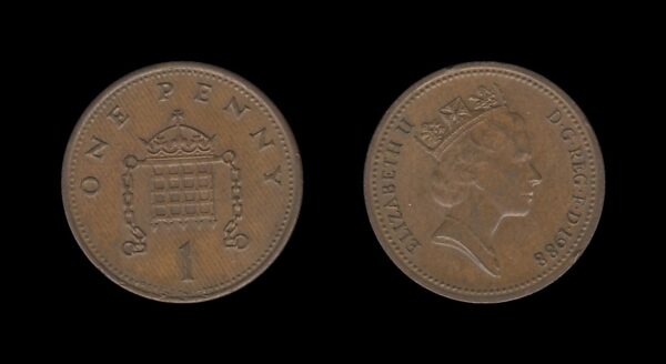 United Kingdom Velika Britanija 1 Penny 1988 – Elizabeth II