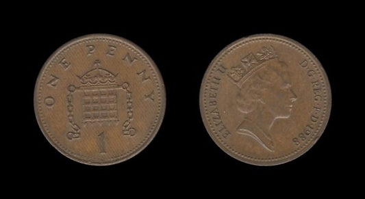 United Kingdom Velika Britanija 1 Penny 1988 – Elizabeth II