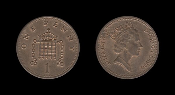 United Kingdom Velika Britanija 1 Penny 1990 – Elizabeth II